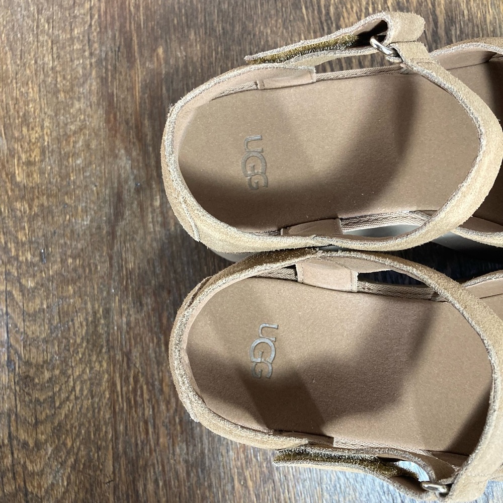 New Ugg New Heights Slingback Chunky Suede Sandal Women’s Various Sizes Chestnut - Picture 6 of 10